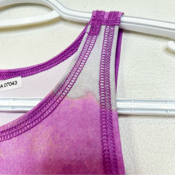 TEEKI Moon Mermaid Crop Tank Top Yoga Stretch Celestial Purple Pink Ombré M - Picture 10 of 13